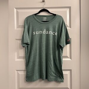 Sundance Film Festival Crewneck Graphic T Shirt Cotton Rayon Green Polyester